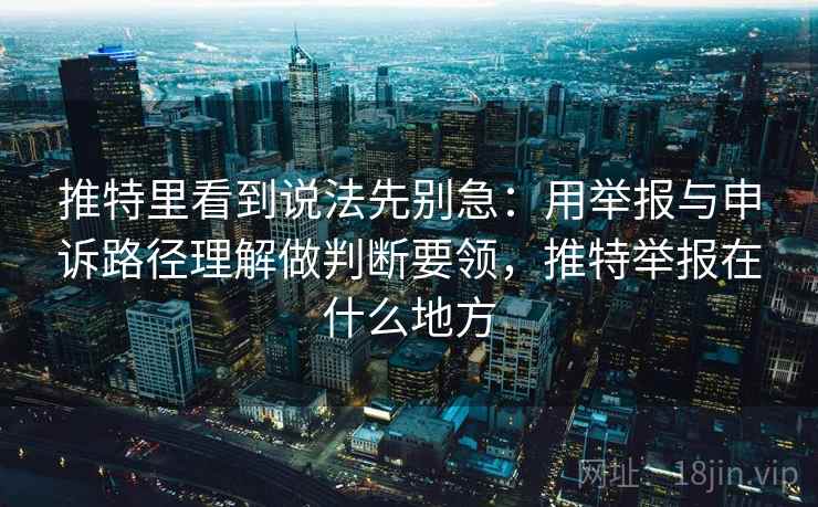 推特里看到说法先别急：用举报与申诉路径理解做判断要领，推特举报在什么地方