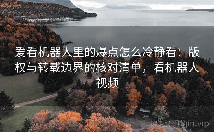 爱看机器人里的爆点怎么冷静看：版权与转载边界的核对清单，看机器人视频