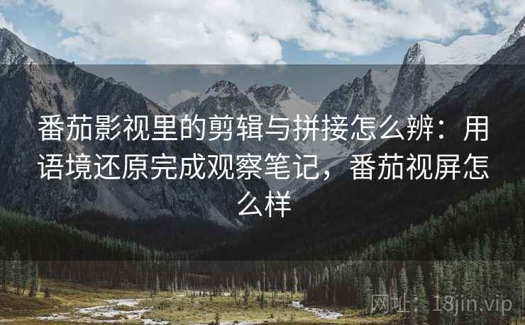 番茄影视里的剪辑与拼接怎么辨:用语境还原完成观察笔记,番茄视屏怎么样 番茄影视里的剪辑与拼接怎么辨:用语境还原完成观察笔记,番茄视屏怎么样