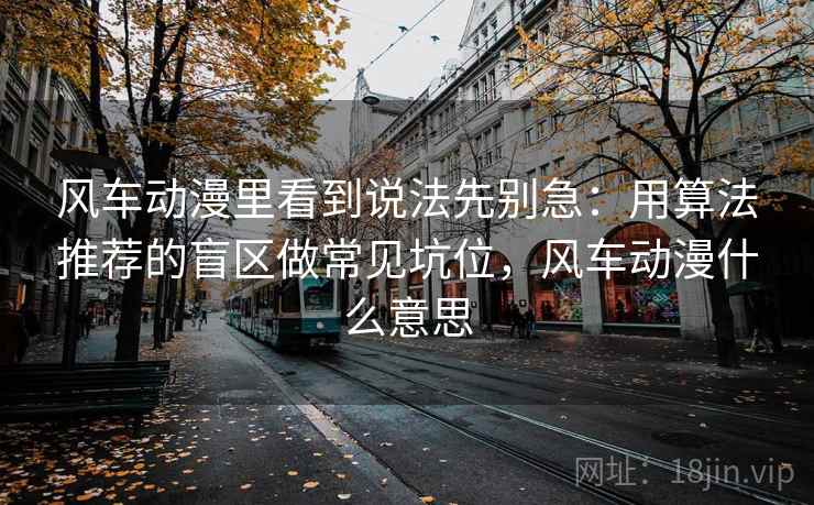 风车动漫里看到说法先别急：用算法推荐的盲区做常见坑位，风车动漫什么意思